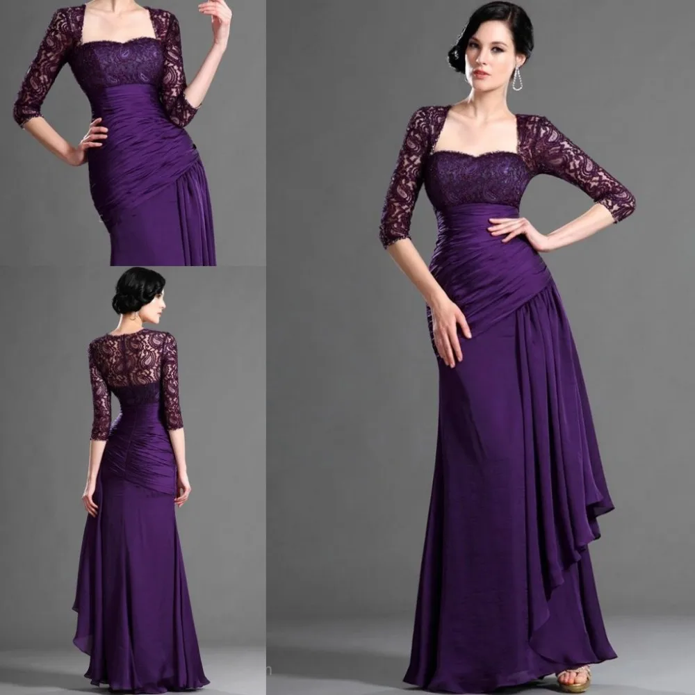 

ชุดราตรี Free Shipping Strapless Beaded Purple For Wedding Party Long Evening Gown Mother of the Bride Dresses with Lace jacket