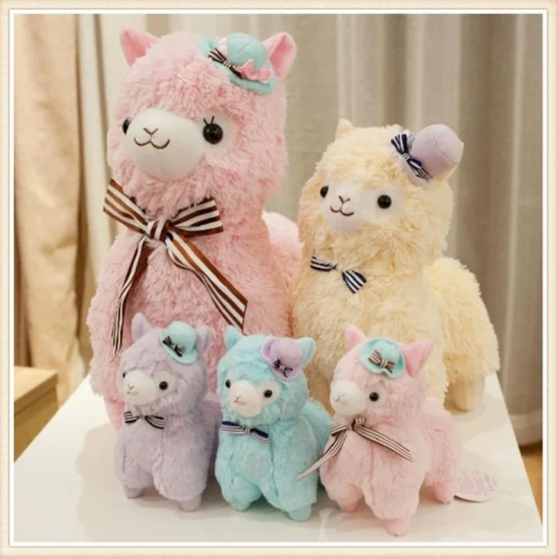 Милые плюшевые животные радуга альпака кукла плюшевая игрушка красочная трава