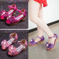 sandals summer childrens shoes new casual girls bowknot children high heel girls shoes fashion princess dance party sandals