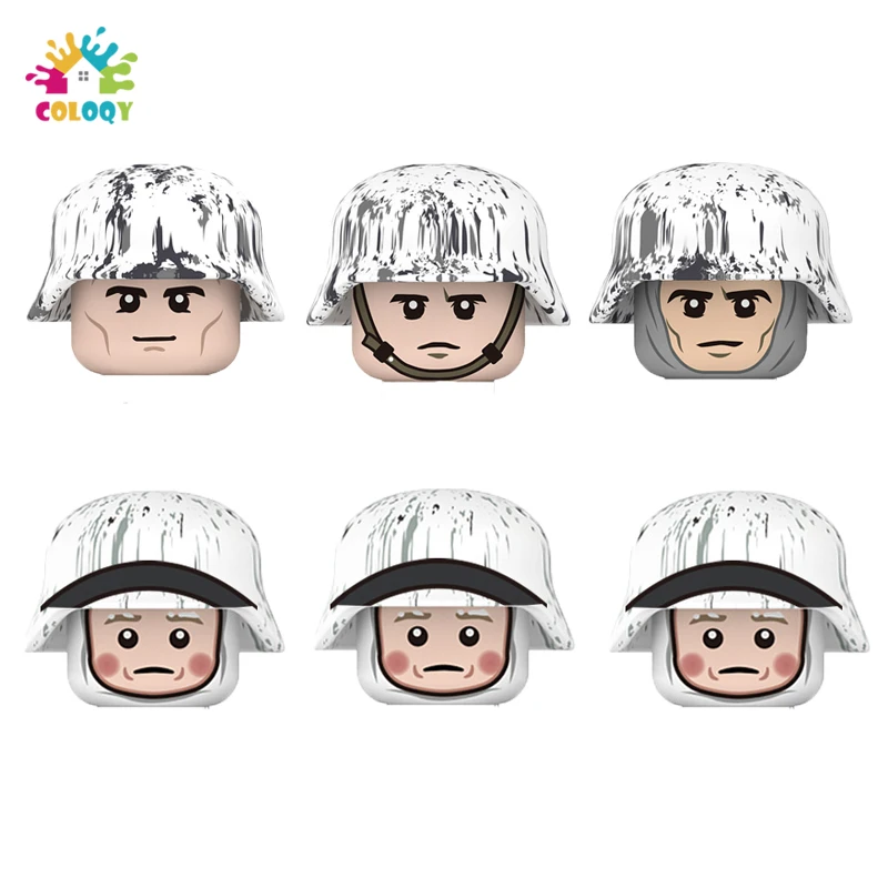 New Mini Military Figures Building Blocks Exquisite Design WW2 White German Army Soldiers Guns Weapon Motobike Toys For Boys
