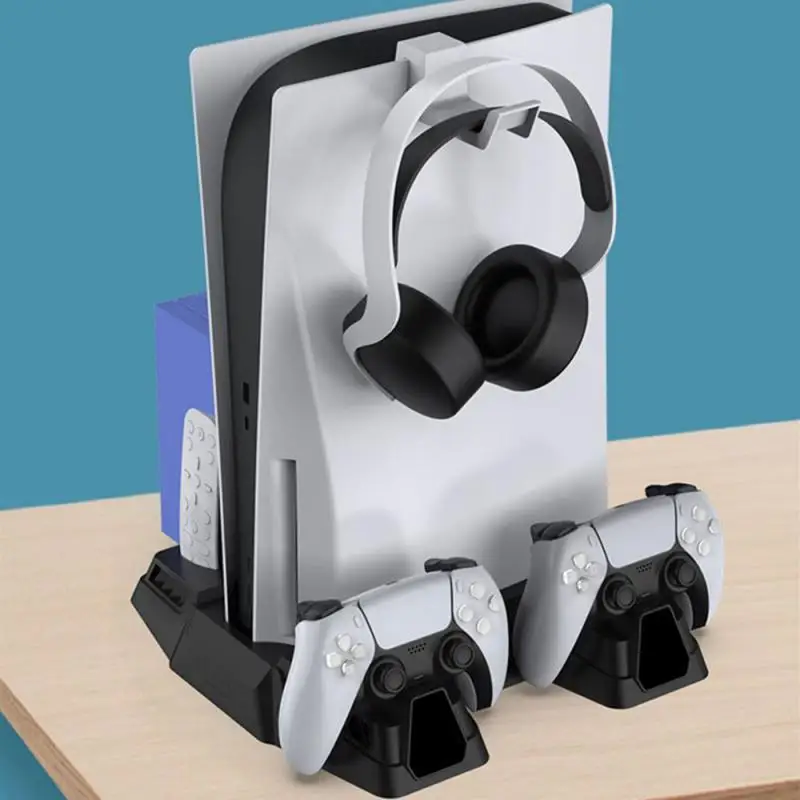 

2021 для PS5 двойной контроллер зарядное устройство консоль вертикальная охлаждающая подставка быстрая зарядная станция светодиодный вентил...