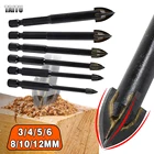 Сверла TAITU 345681012 мм, шестигранные биты для плитки, для стекла, керамики, бетона, отверстия, из твердого сплава, треугольные биты, инструменты