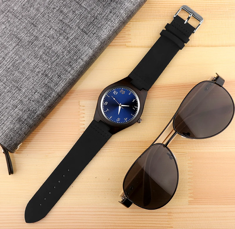 

Wood Watch Men Watch Fashion Wood Men's Watch Clock saat reloj hombre erkek kol saati 2020 Wooden Watches Top Brand Luxury Blue