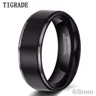 Кольцо Tigrade 68 мм из карбида вольфрама мужское черное матовое модное мужское бриллиантовое обручальное кольцо для пары Унисекс Браслет