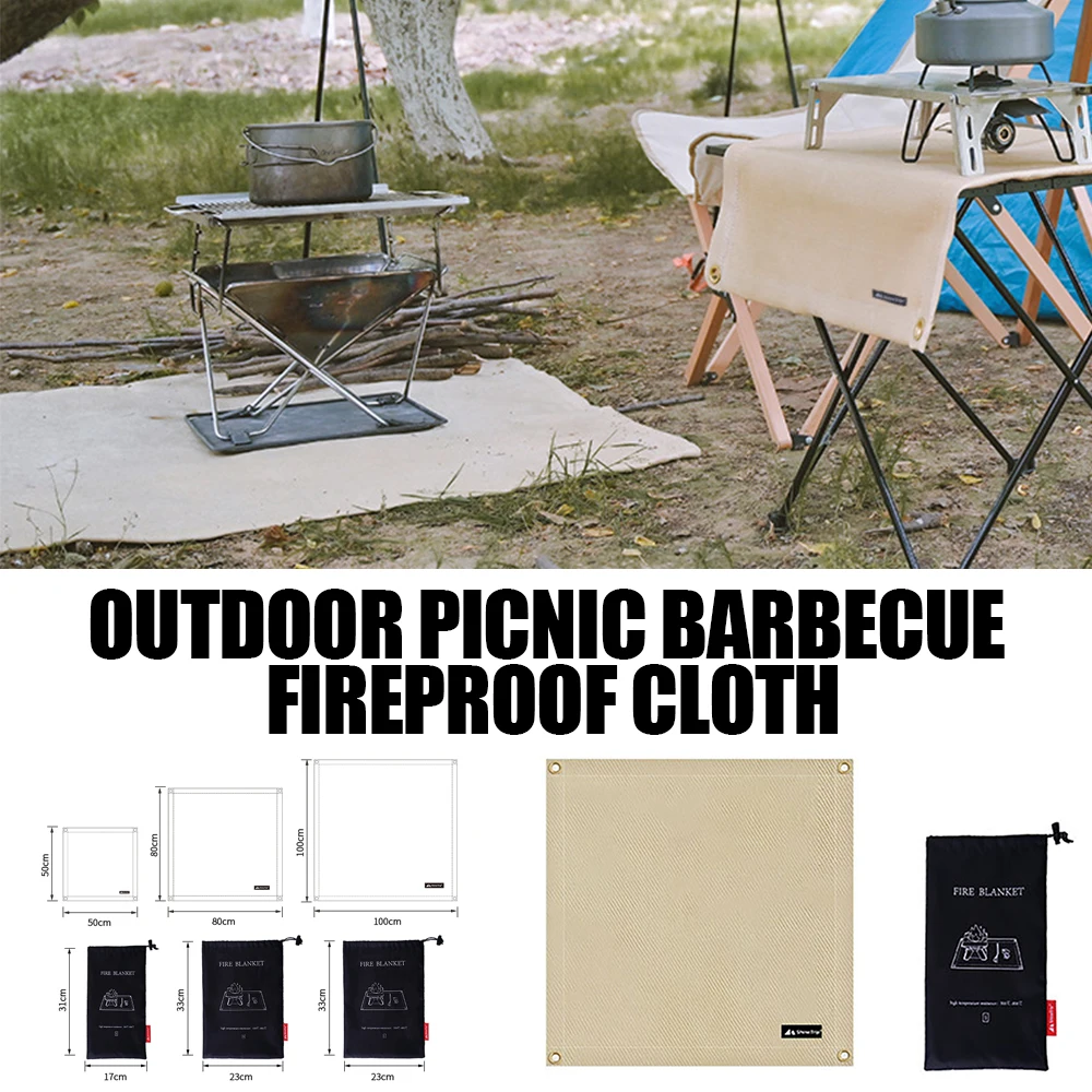 

2021 Glass Fiber Fire Retardant Blanket Fireproof Thermal Resistant Cloth Outdoor Camping Picnic Barbecue Mat