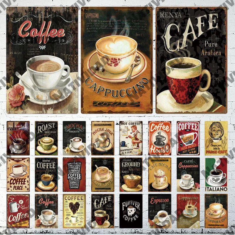 

Металлические Плакаты для кафе всех видов Ретро Повседневная фотография кофе фотодоска настенные художники украшения для дома жестяные знаки