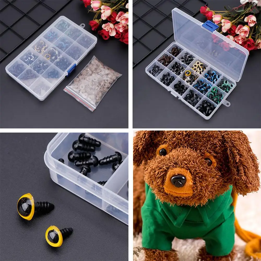

150pcs 0.5-12mm Plastic Safety Eyes For Bear Doll Puppet Plush Animal Craft DIY Accessories With Washers