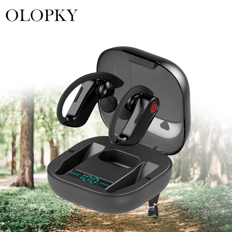 TWS Led экран Bluetooth 5 0 наушники спортивные беспроводные большая мощность бас