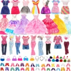 71 шт.компл. Барби Одежда для кукол ручной работы наряд для кукол обувь сумки ожерелье аксессуары для 6,3-дюймовых Барби и шарнирных кукол игрушка для девочек
