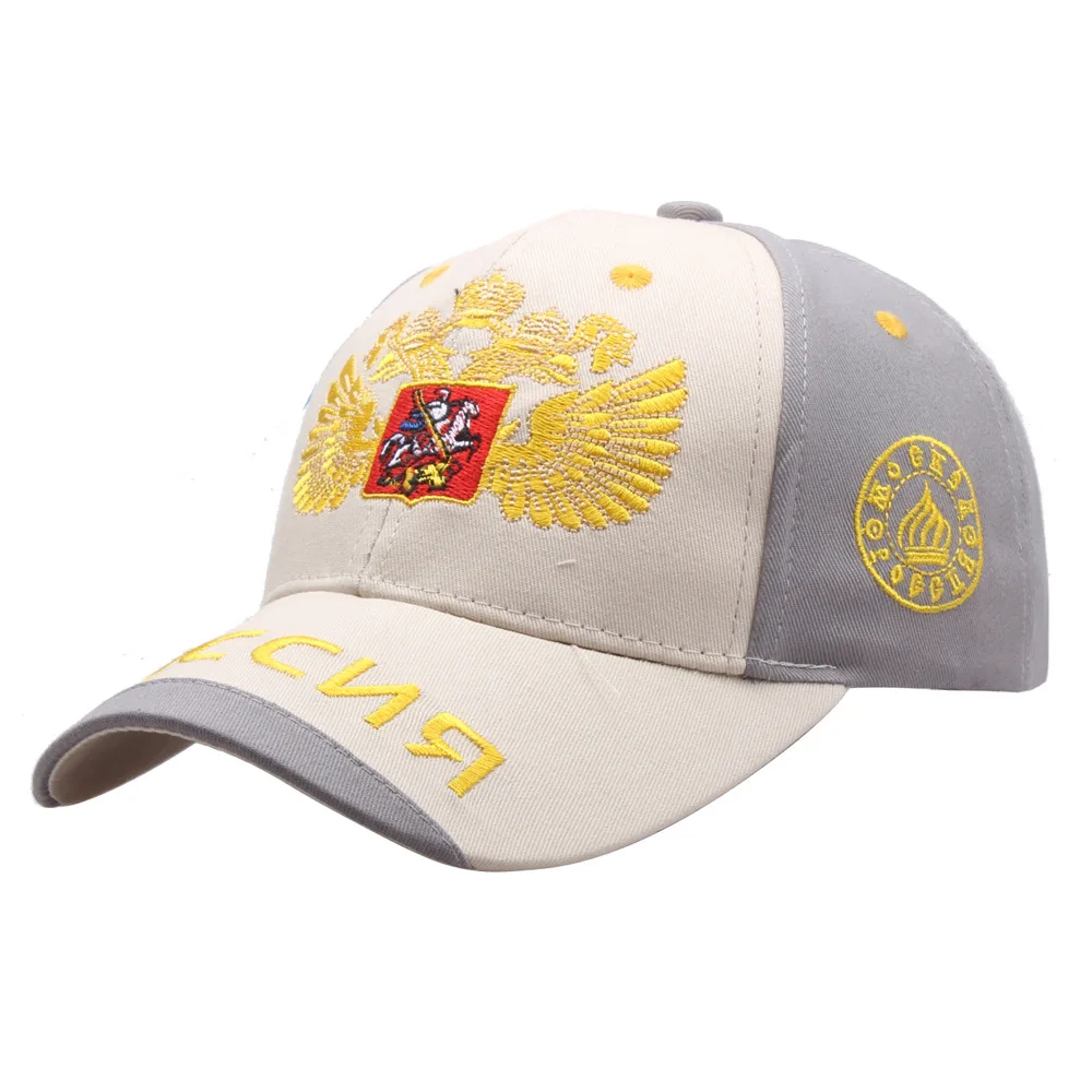 

New Women's Russia Badge Baseball Caps For Men Embriodery Golden Boy Double-Headed Eagle Snapback Cap Girls Patriot Trucker Hat