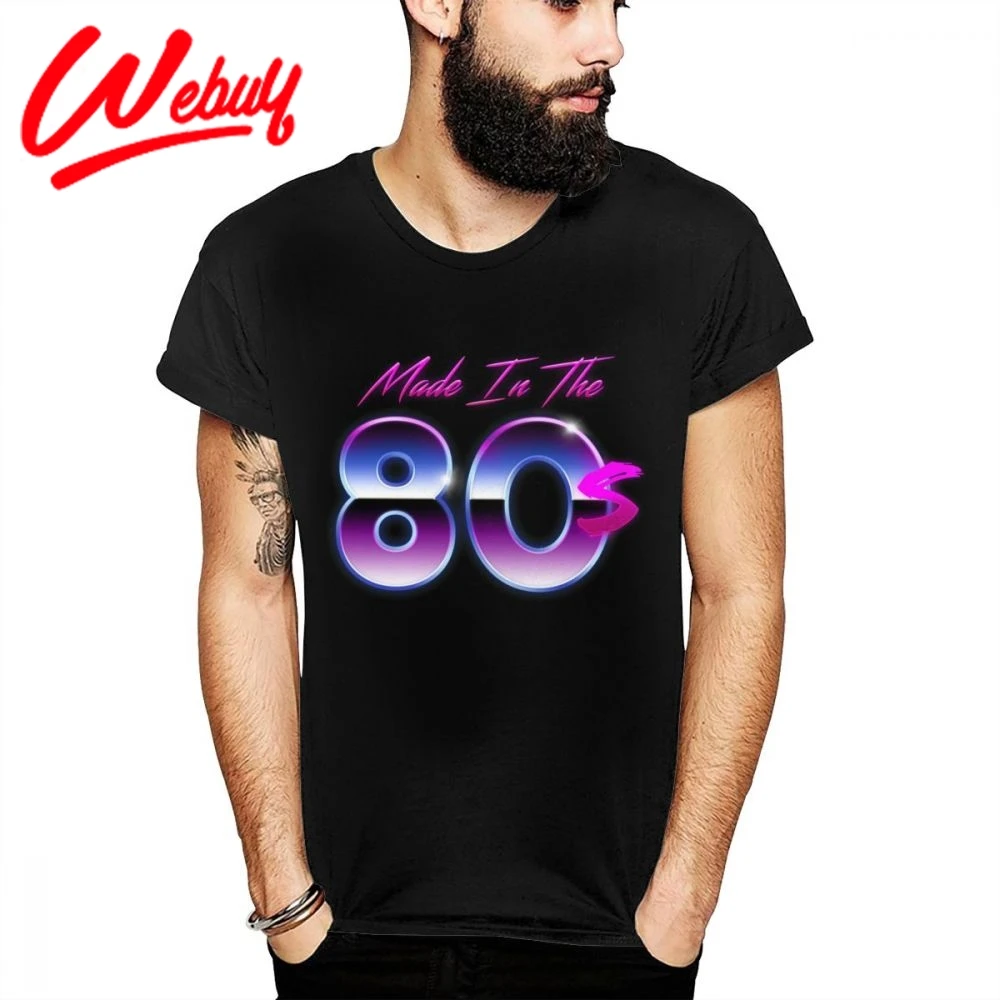 

Vintage Made Born In The 80s T shirt Men Vintage Colorful Design T-shirt
