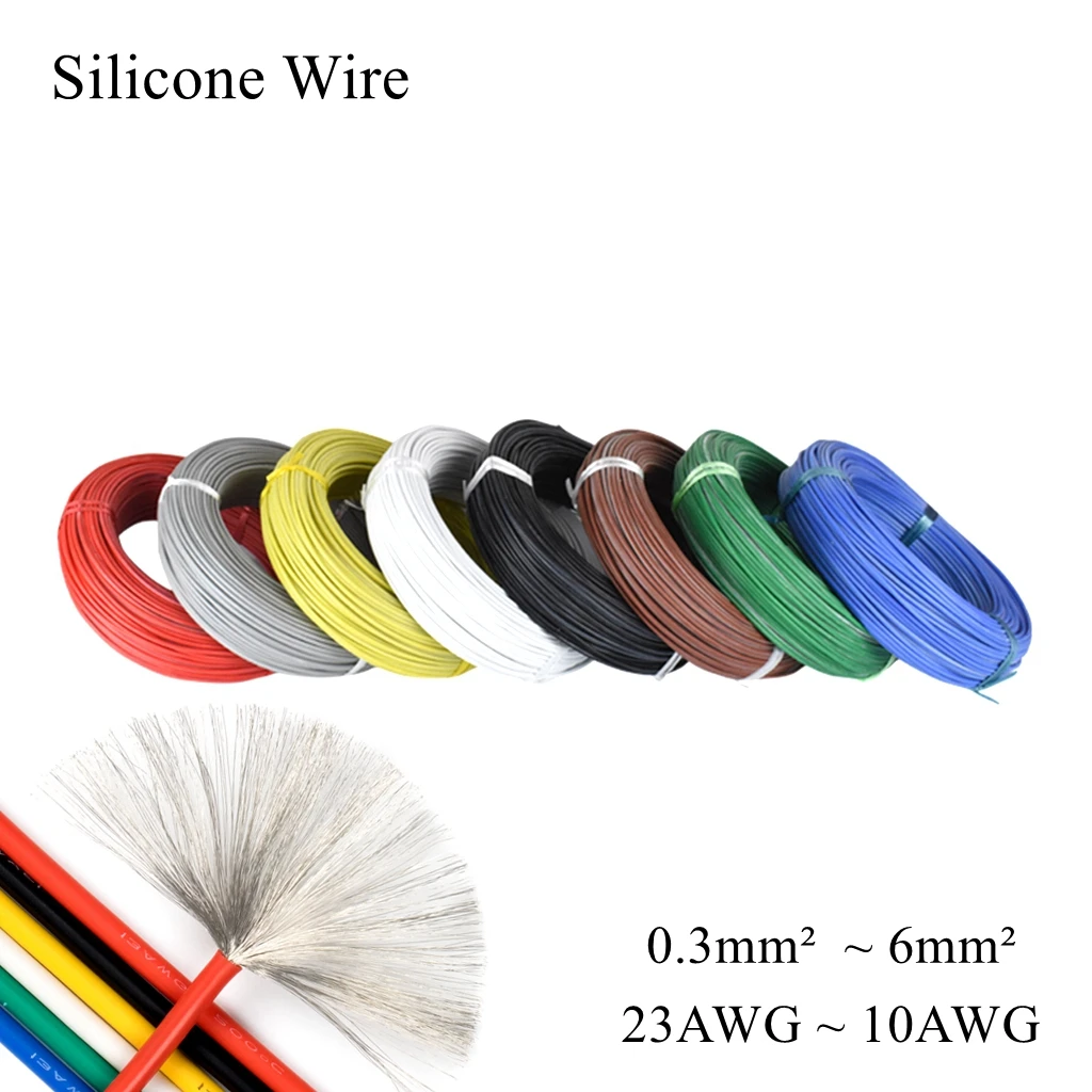 

AGR Silicone Wire High Temperature Heat Resistant Rubber Insulated Tinned Plated Copper Electrical Cable Stranded Model Wiring