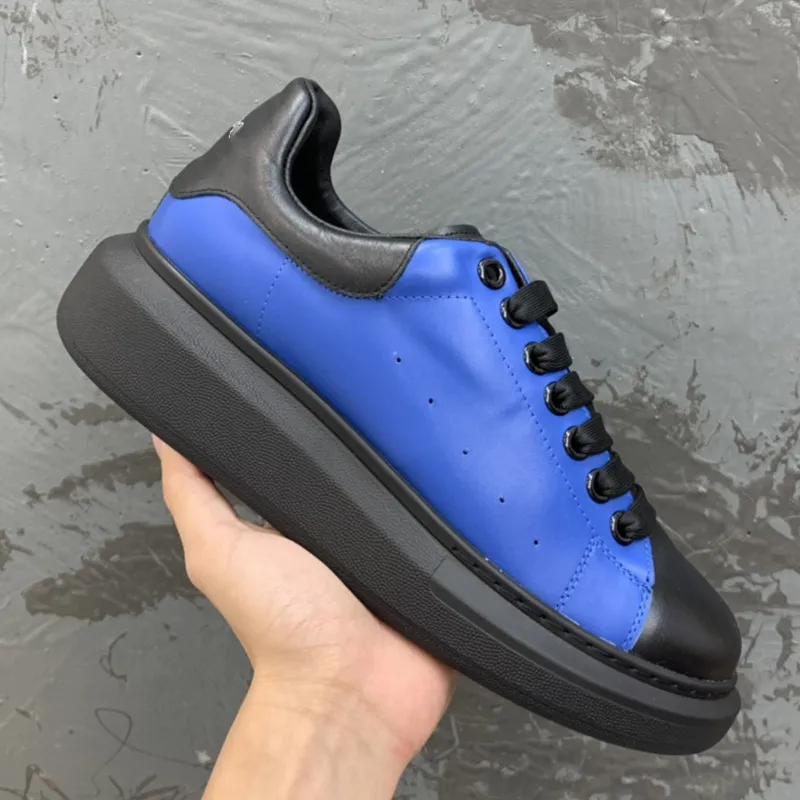 

Mixed Color Men's Sneakers Shoes Casual Genuine Leather Lace-Up Sport Shoes Popular Flat Frosted Smooth Women Sneakers Spring