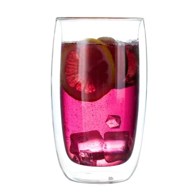 450ml Кофейная чашка стекло двойной изоляции чашки питьевой с термоизоляцией, двойной настенный стеклянный творческая чашка для чая пивная кружка виски стеклянные чашки - Цвет: 450ml