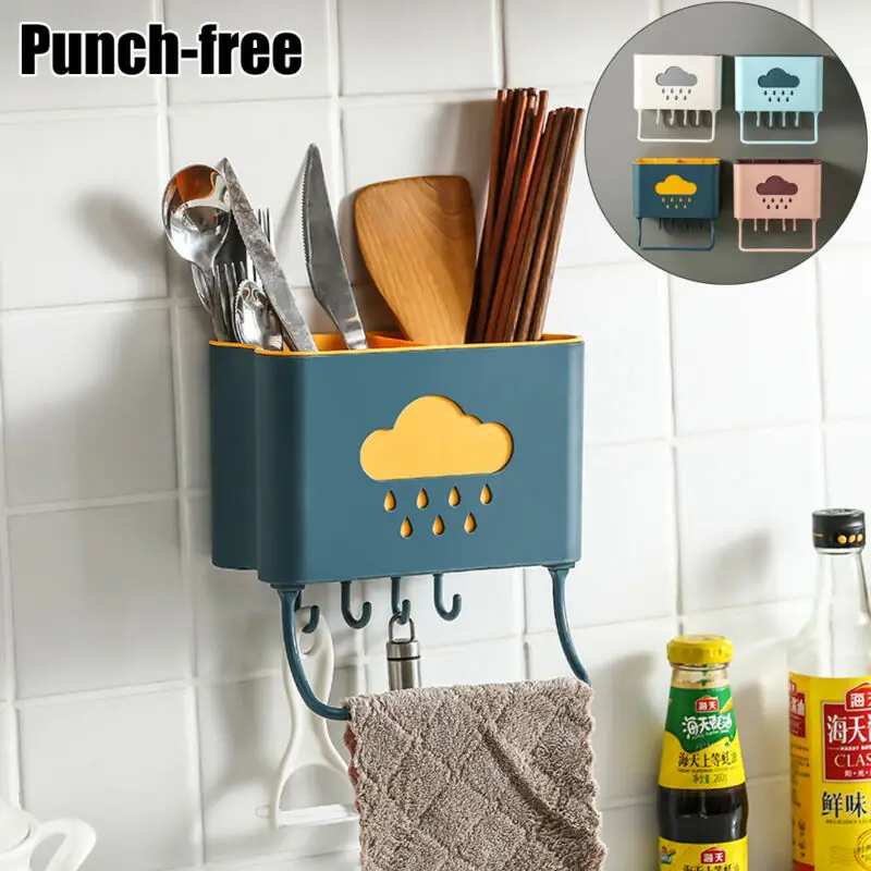 

Kitchen Holder Spoon Shelf Hanger Cupboard Cutlery Storage Rack Hook Space Saver