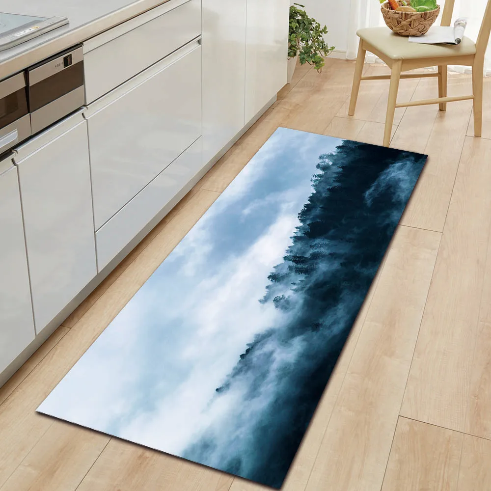 Nature Series Fog And Snow Home Kitchen Carpet Washabl Entrance Doormat Living Room Hallway Decoration Rug Anti-Slip Bath Mat | Дом и сад
