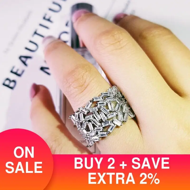 Модное в форме багета кольцо для свадьбы помолвки девушек и женщин уникальный