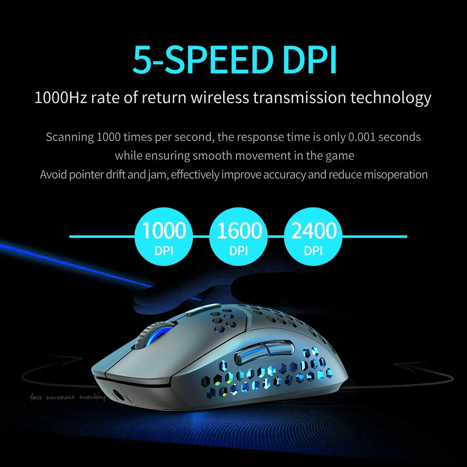 Мышь Беспроводная игровая с Цветной подсветкой 2400DPI | Компьютеры и офис
