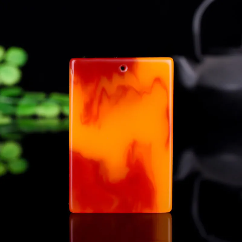 

Xinjiang Gobi Hetian Jade Peace Brand Pendant Gold Jade Sweater Chain Pendant Jewelry for Men and Women