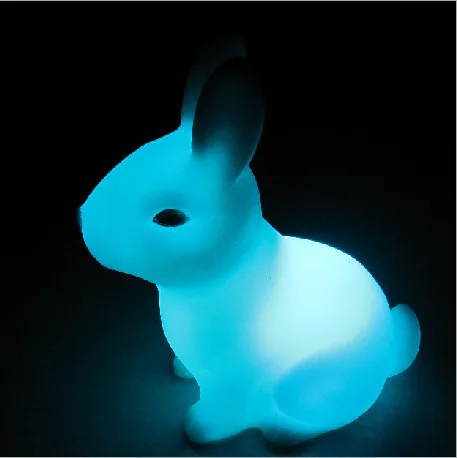 Милые светодиодный кролик Ночной светильник бытовой креативные красочные