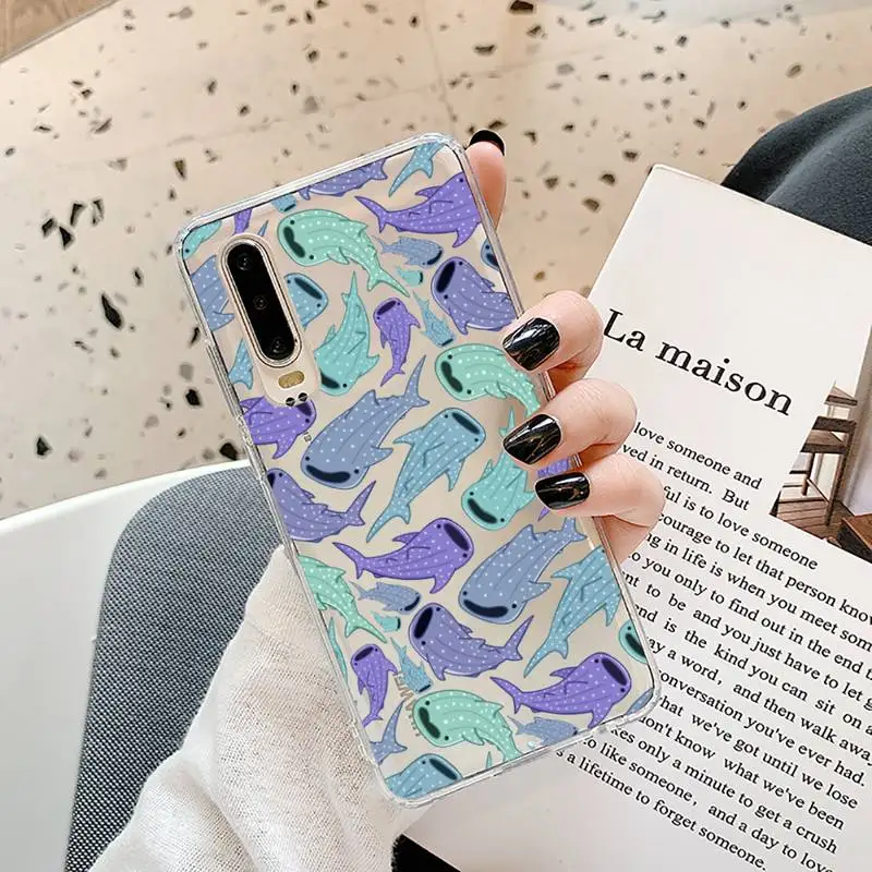 

shark Phone Cases Transparent for Samsung A71 S9 10 20 HUAWEI p30 40 honor 10i 8x xiaomi note 8 Pro 10t 11