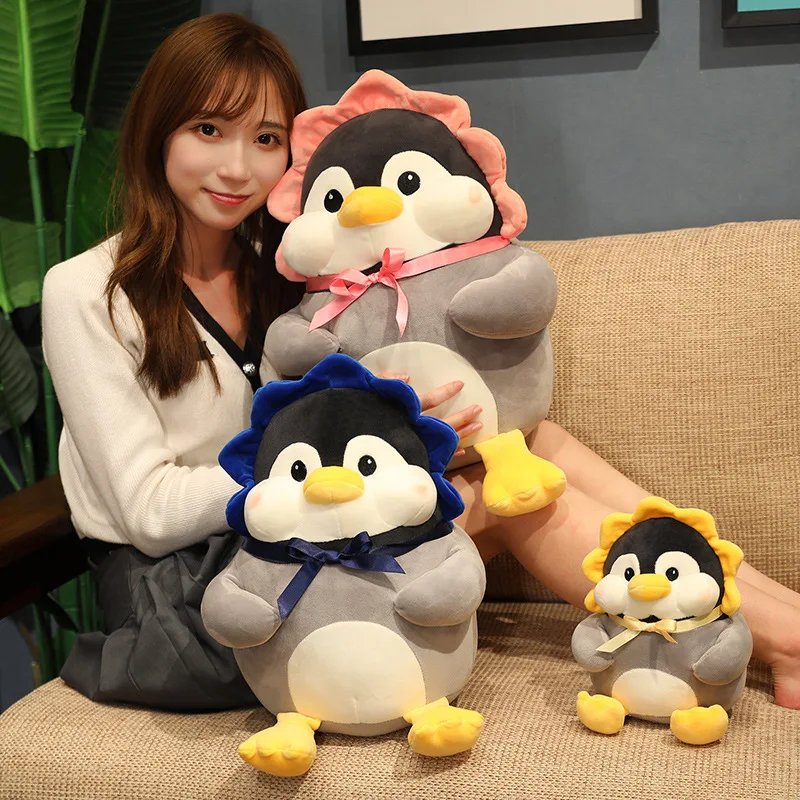 

25/40/50CM Lovely Sunflower Penguin Plush Toy Chubby Penguin Pillow Stuffed Soft Animal Dolls Kids Girls Birthday Xmas Gift