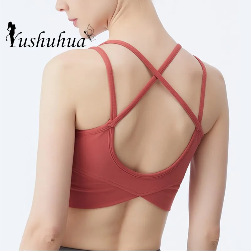 

Высококачественные противоударные спортивные бюстгальтеры для бега, женский сексуальный топ для тренировок на спине, жилет с подкладкой, н...