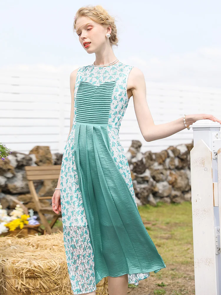 

A Sense of Atmosphere with Floral Tea Break French Dress Design Niche Chic and Beautiful in Summer Type A Pleated Skirt