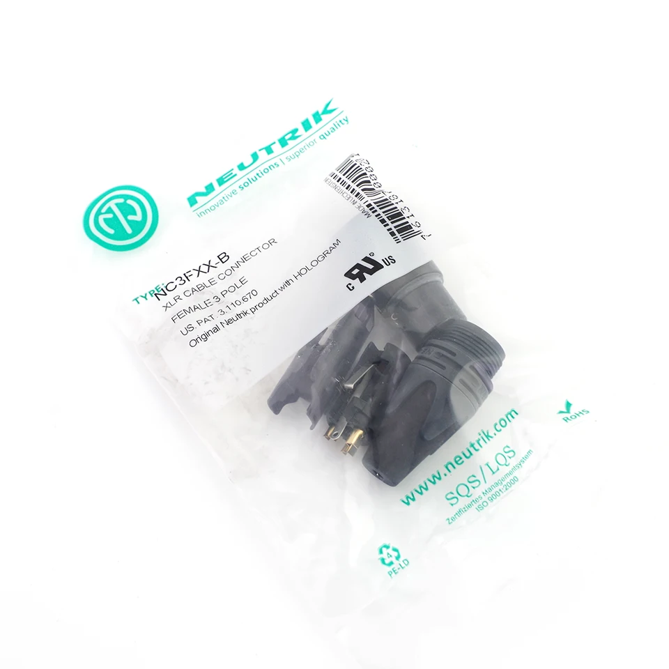 1 шт. швейцарский кабель Neutrik с 3-полюсным гнездовым разъемом XLR черным