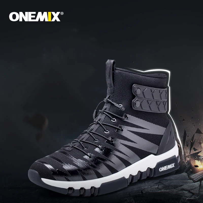 ONEMIX Warm High Top Sneaker Winter Unisex Sport Casual Running Shoes Outdoor Men Athletic Walking Shoes for Women Size 36-46
