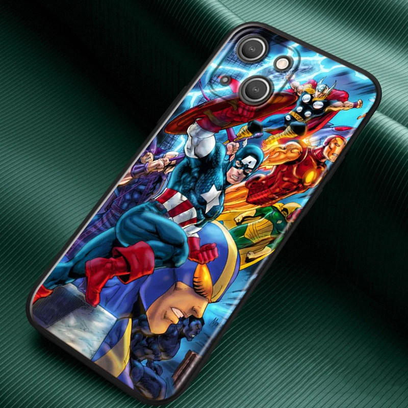 Мстители супергерой Mavel чехол для Apple iPhone 14 13 12 Mini 11 Pro XS MAX XR X 8 7 мягкий черный
