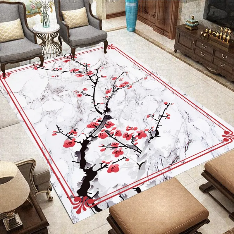 

Reese Living Room Carpets Chinese Hand-painted Style Winter Plum Blossom Anti Slip Rugs Coffee Table Bedroom Hotel Sofa Study