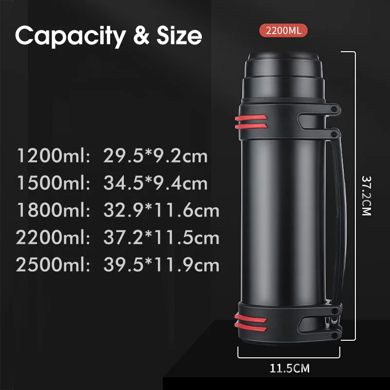 

3 Colors 1200-2500ML Stainless Steel Thermos Bottle Vacuum Flasks Water Bottle Insulated Water Bottle Cup 12-24hs Keeping Warm