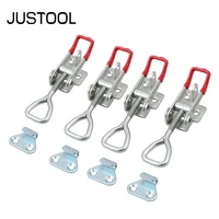 JUSTOOL 4PCS Adjustable Lockable Toggle Latch Catches Lock Cabinet Boxes Lever Handle Clamp Hasp Metal Clasp Furniture Tool Set