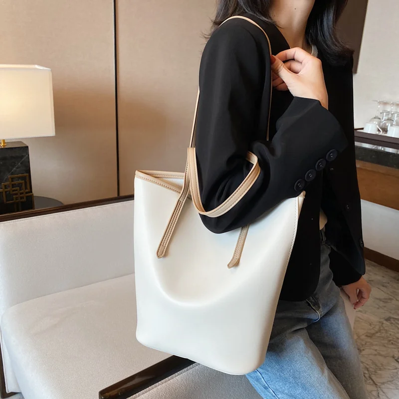 

Сумка женская, большая вместимость, контрастная, 2021