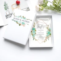10pcs newest elegant blue flower wedding invitation card greeting cards custom
