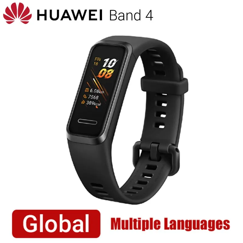 black huawei Honor Band 4, умный экран, Bluetooth, шагомер, для плавания, водонепроницаемый, пульс, мониторинг здорового сна, кровяное давление - Цвет: black