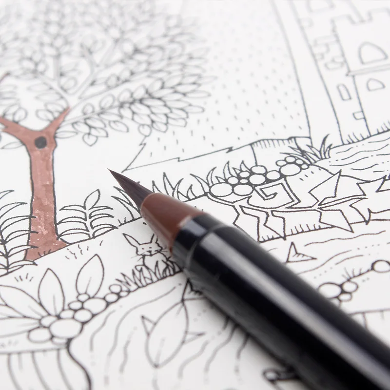 20 видов цветов/упаковка Акварельная Кисть ручка Мягкая головка мультяшная