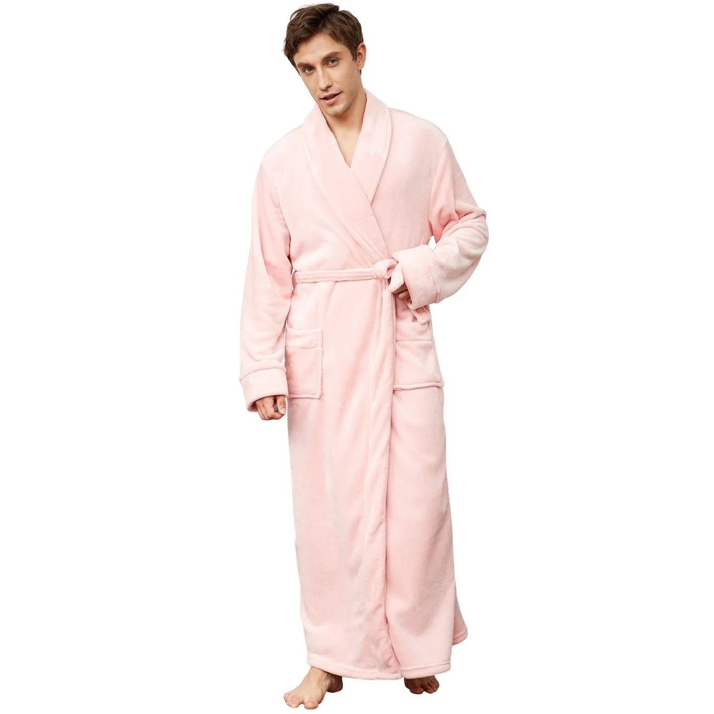 

Autumn Winter Flannel Women Kimono Bathrobe Gown Unisex Thick Warm Sleepwear Plus Size Male Casual Robe Large Long Home Wear
