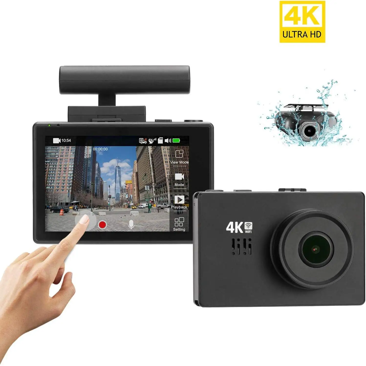 Новейший 3 &quotOLED сенсорный экран 4K Ultra HD gps wifi Автомобильный видеорегистратор