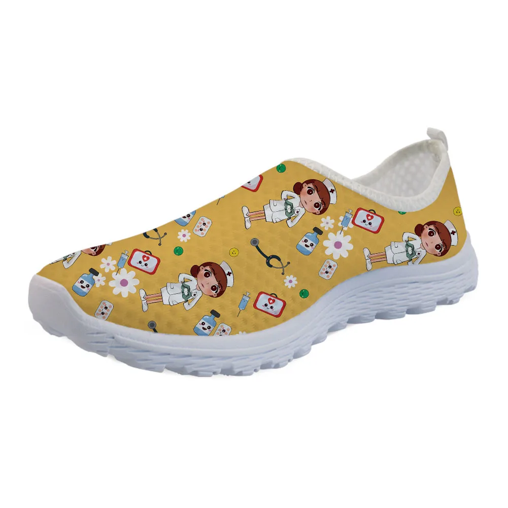 

New Breathable Mesh Shoes Lovers Running Shoes Nurse Cartoon Lazy Shoes