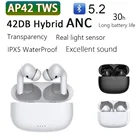 Наушники-вкладыши беспроводные AP42 TWS ANC, Bluetooth 5,2, активное шумоподавление, чип Airoha 1562A, водонепроницаемость IPX5, HD, двойной микрофон