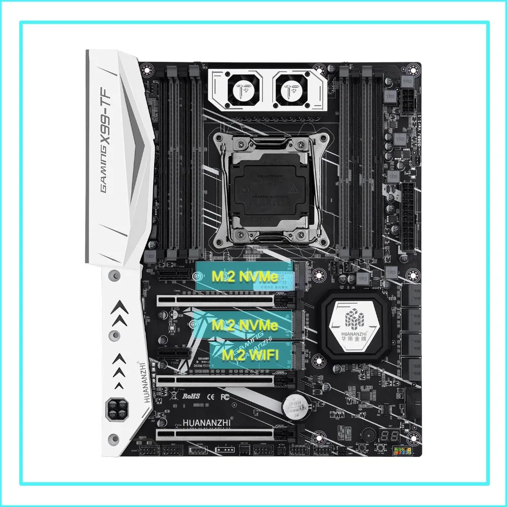 HUANANZHI X99 материнская плата в комплекте X99-TF материнская плата с двойным M.2 слотом M.2 wifi cpu 2670 V3 с кулером ram 64G(4*16G) DDR4