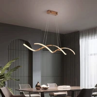led long chandelier restaurant bar front desk living room chandelier golden chrome nordic art light luxury modern designer