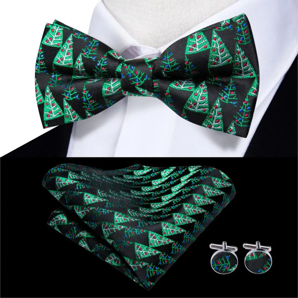 Модные рождественские галстуки Hi Tie для мужчин Красная Зеленая Рождественская