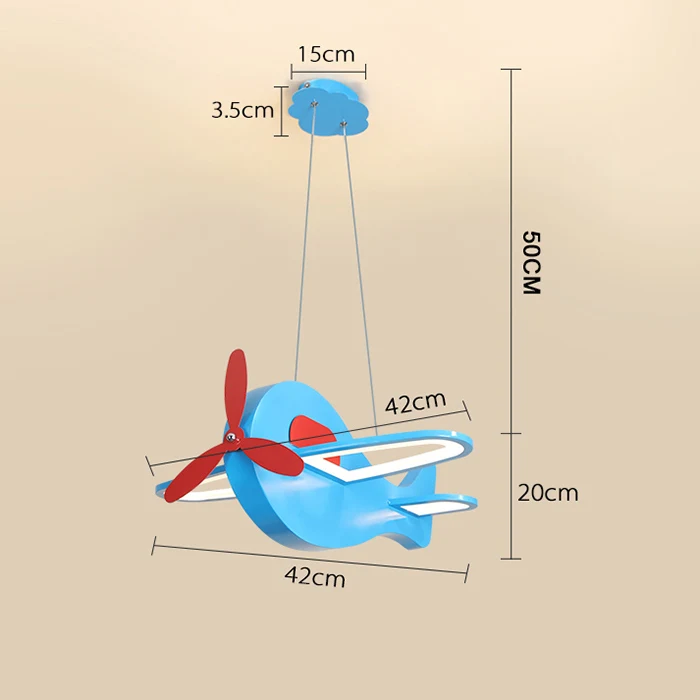 Blue 420x420mm Modern led Hanging Chandelier for Children Room boy girl kids Room Hanging Plane Dream pendant Chandelier Fixture Free Shipping - Цвет абажура: Blue 420x420mm
