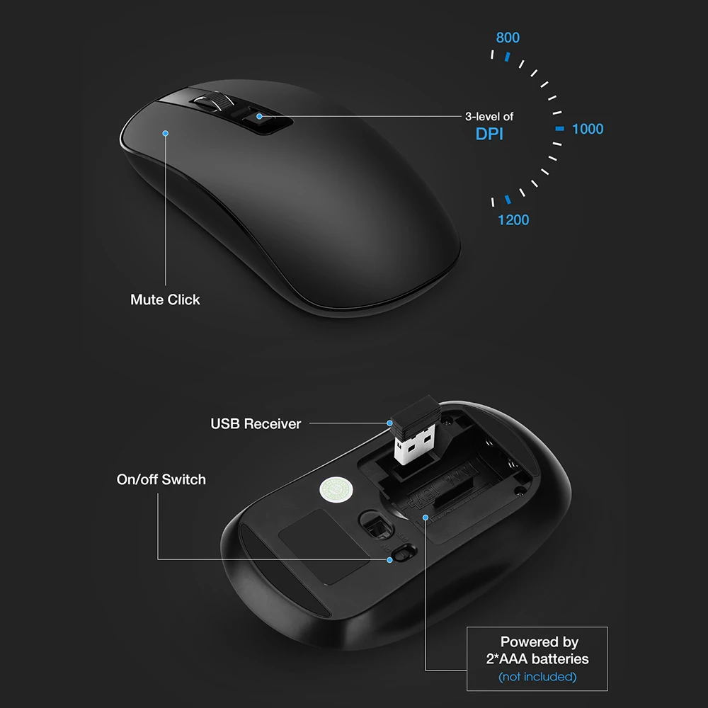 Комплект клавиатуры и мыши VicTsing PC230 104 клавиш USB бесшумная мышь|Комплекты мышь