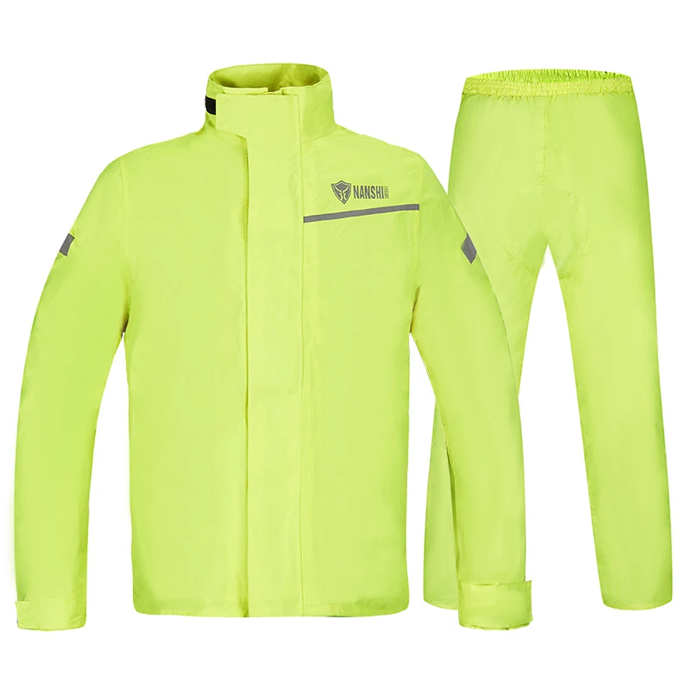 

Водонепроницаемый мотоциклетный дождевик для мужчин и женщин, дождевик, пальто, брюки, мотоциклетный костюм для взрослых, зеленый