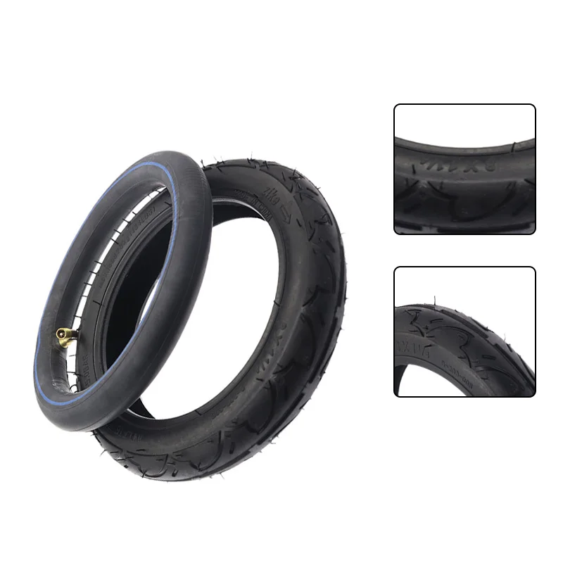 

8 Inch 8X1 1/4 inflation Tyre 200x45 Scooter Outer and Inner Tire with Set Bent Valve for Suits Bike Electric / Gas Scooter