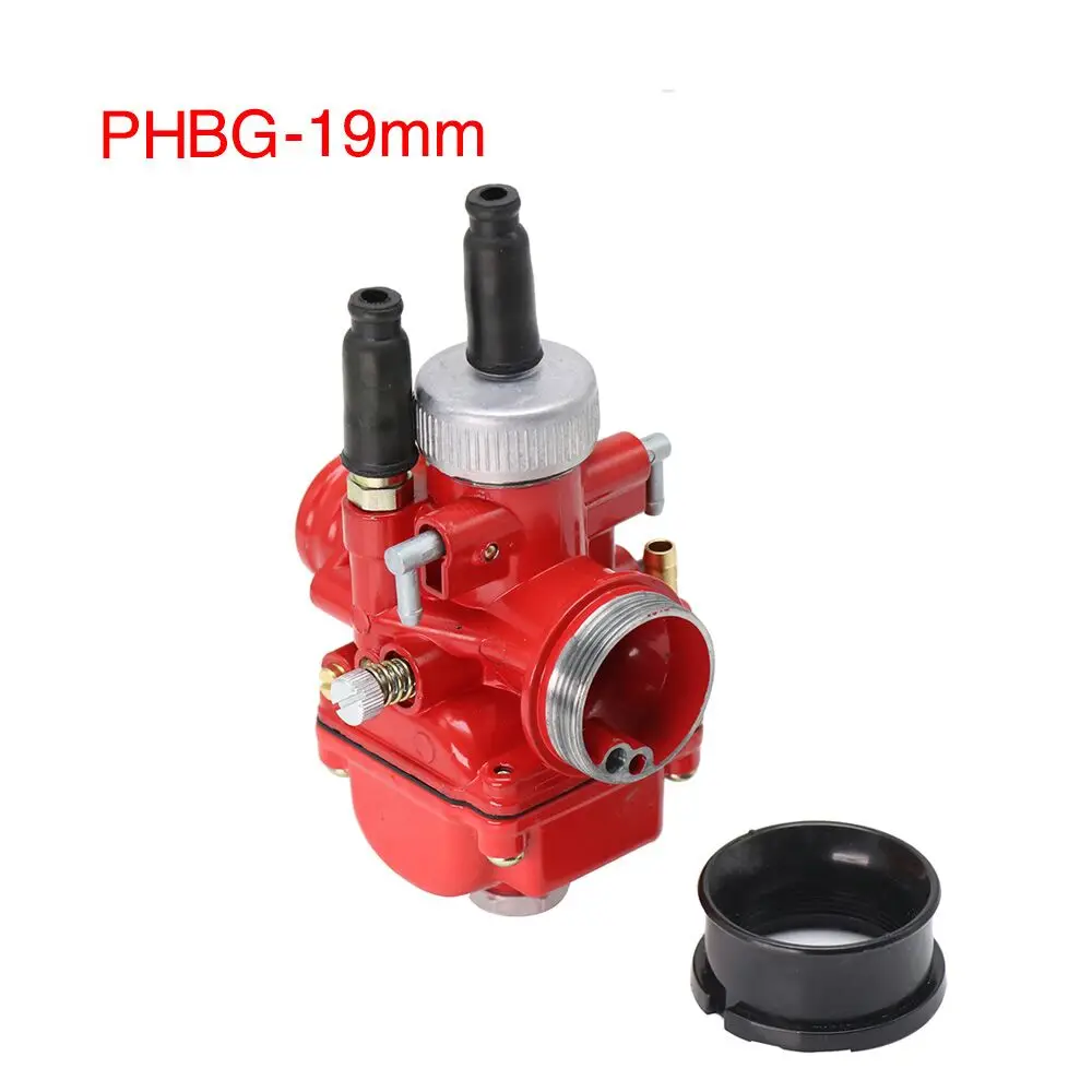 PHBG 19mm red ZS MOTOS 17 мм 19 мм 21 мм Dellorto PHBG DS черный гоночный Карбюратор Carb DIO JOG 50cc 90cc BWS100 для мотоциклов Puch Yamaha Zuma - Цвет: PHBG 19mm red